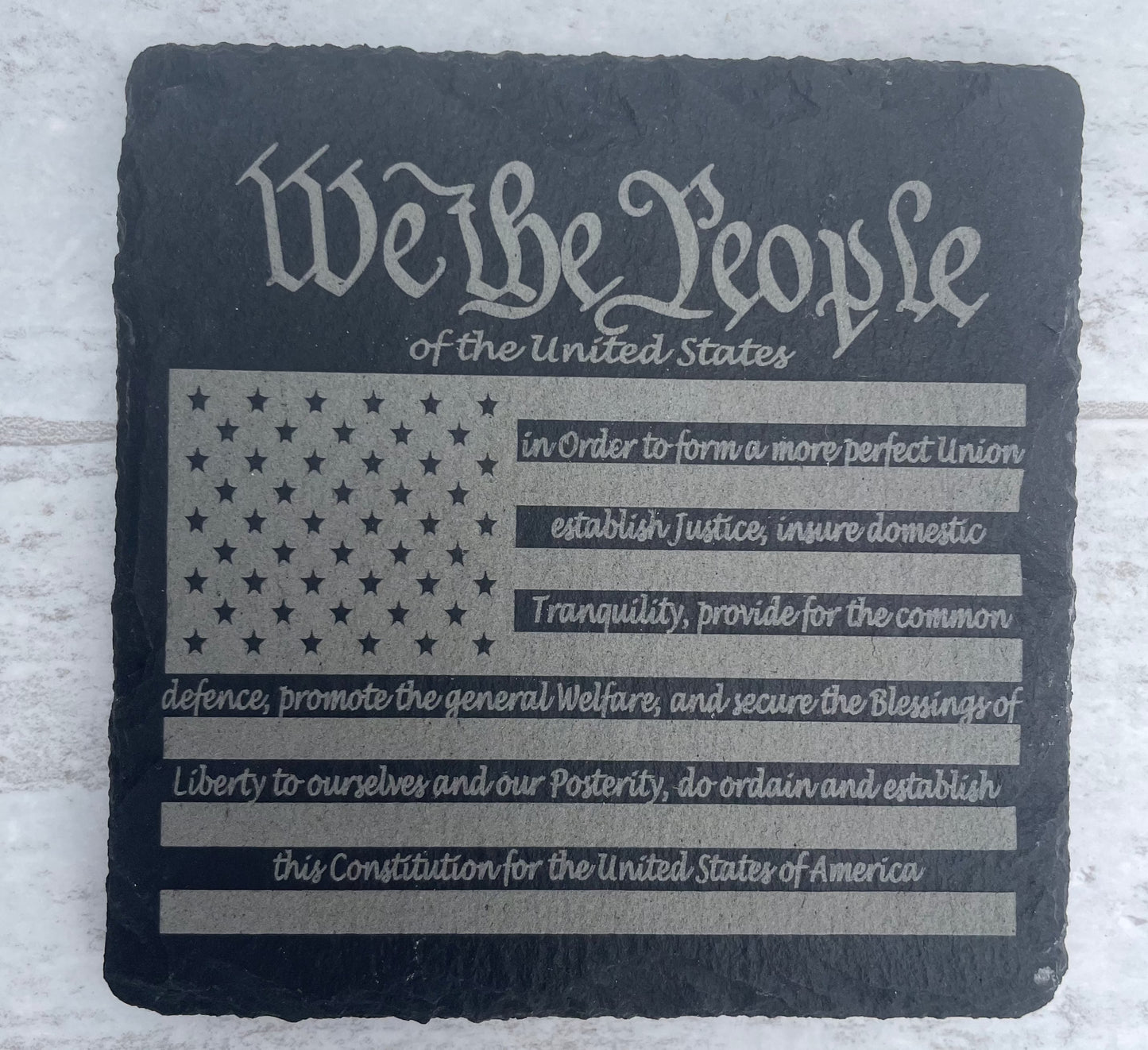 We The People Slate Coaster 4 pc